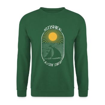 Seesegelboot-Karte für Kapitän - Unisex Pullover - Grün - Vorne