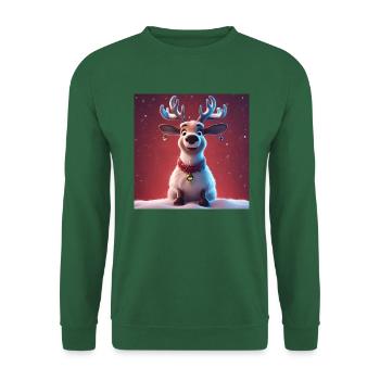 Portrait d'un beau renne de Noël - Sweat-shirt Unisexe - vert foncé - Devant