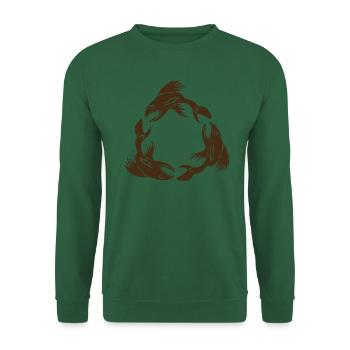 drei Fische - Unisex Pullover - Grün - Vorne