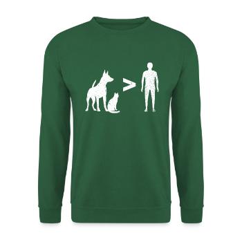 Tiere > Menschen - Unisex Pullover - Grün - Vorne