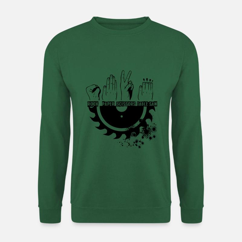 Ciseaux pierre de papier rond bricolage cadeau - Sweat-shirt Unisexe - vert foncé