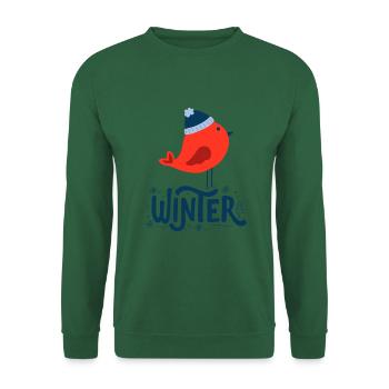 SCHNEEZEIT Wintervogel Weihnachtsskifahren SWEATSHIRT TSHIRT - Unisex Pullover - Grün - Vorne