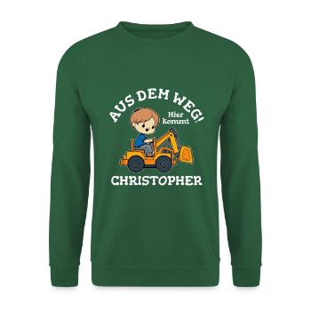 Christopher Vorname Bagger - Unisex Pullover - Grün - Vorne