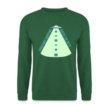Cadeaux de Noël Alien Vaisseau spatial Faisceau OVNI - Sweat-shirt Unisexe - vert foncé - Devant