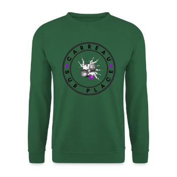 boule logo carreau sur place lila - Sweat-shirt Unisexe - vert foncé - Devant