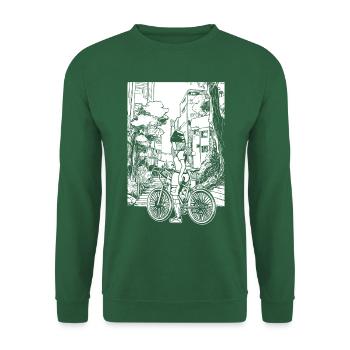 Stylish biker shirt for urban adventurers - Unisex Sweatshirt - green - Front