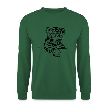 Bébé Tigre - Sweat-shirt Unisexe - vert foncé - Devant