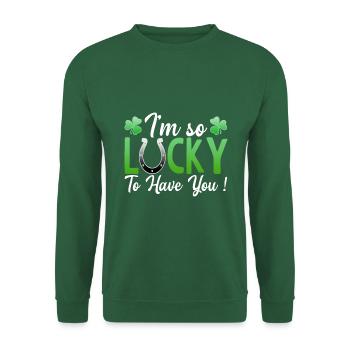 J’ai tellement de chance de t’avoir St. Patrick Ire Klee - Sweat-shirt Unisexe - vert foncé - Devant
