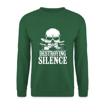 Groupe de rock tambour et batteur de crâne - Sweat-shirt Unisexe - vert foncé - Devant