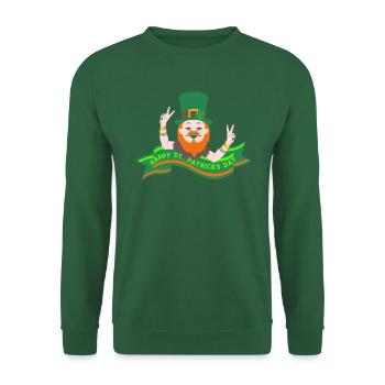 St. Patricks Day Irisch Kleeblatt Kobold Feiertag - Unisex Pullover - Grün - Vorne
