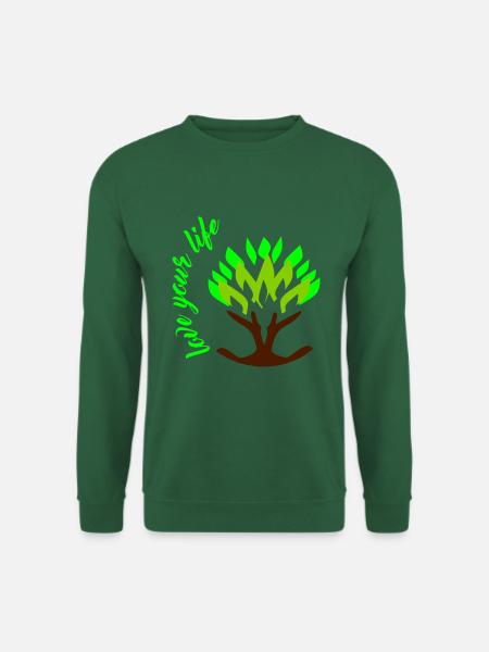 Love Your Life, Lebensbaum, Baum, Leben - Unisex Pullover - Grün