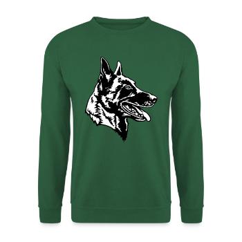 Malinois Kopf Rüde personalisierbar - Unisex Pullover - Grün - Vorne