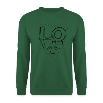 Amour - Love Black - Sweat-shirt Unisexe - vert foncé - Devant