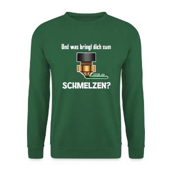 Was bringt dich zum Schmelzen, 3D Druck Design - Unisex Pullover - Grün - Vorne