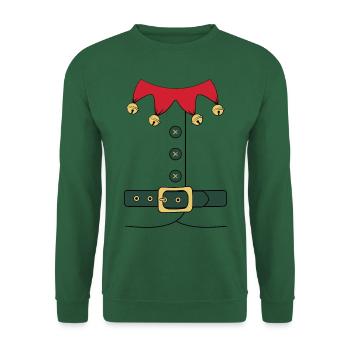 Weihnachten Elf Kostüm Santas Helfer - Unisex Pullover - Grün - Vorne