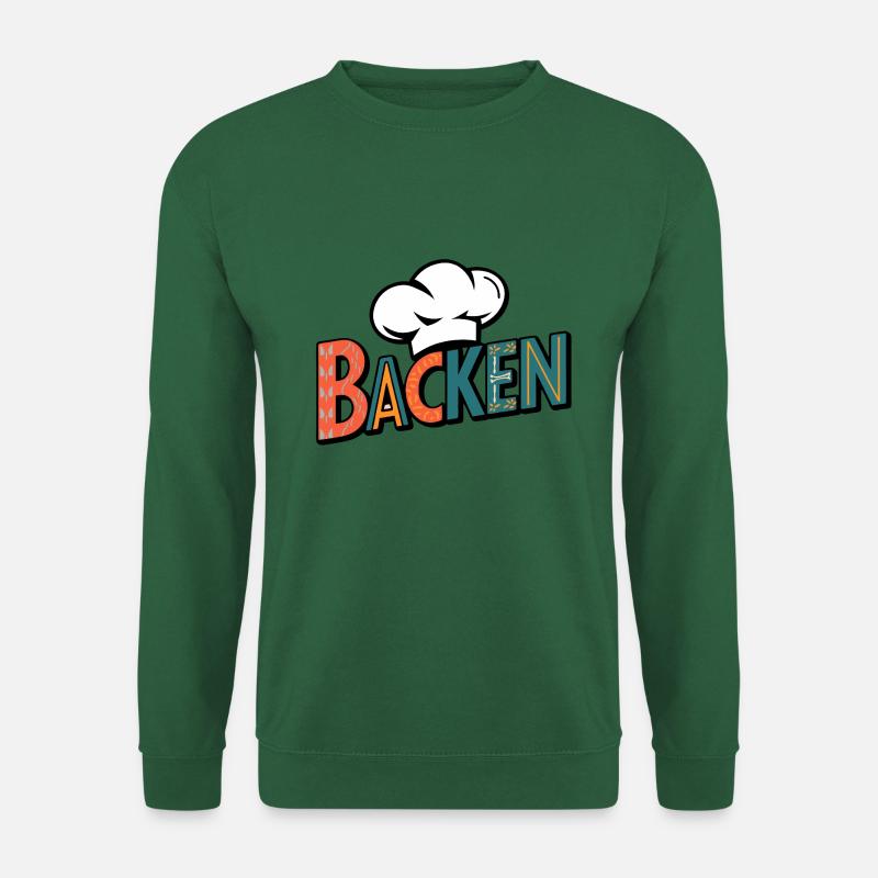 Backen mein Hobby - buntes Bäckermotiv - Unisex Pullover - Grün