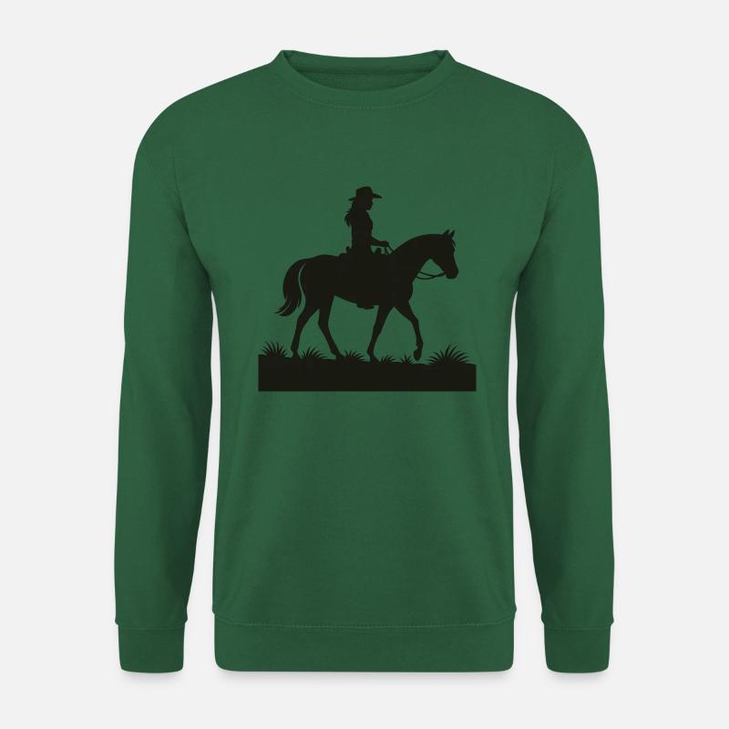 Westernreiterin Silhouette - Unisex Pullover - Grün