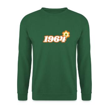 1964 Born with Retro Hippie Flower - Unisex Sweatshirt - green - Front