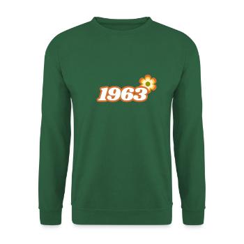 1963 Born with Retro Hippie Flower - Unisex Sweatshirt - green - Front