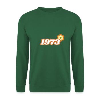 1973 Born with Retro Hippie Flower - Unisex Sweatshirt - green - Front