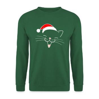 Meowy catmas - Sweat-shirt Unisexe - vert foncé - Devant