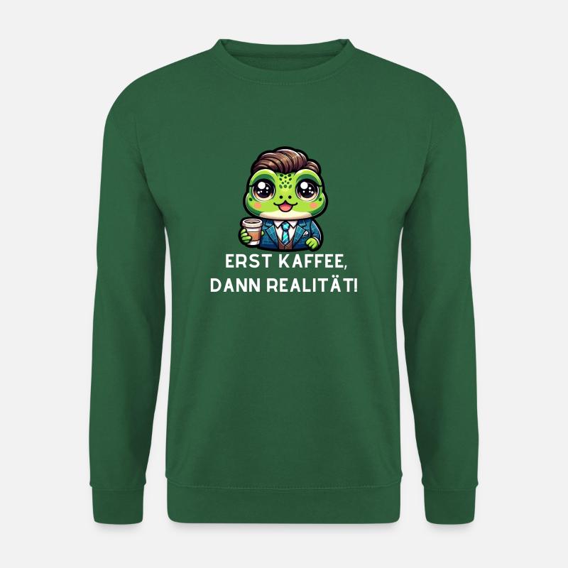 Frosch mit witzigen Kaffee Spruch - Unisex Pullover - Grün