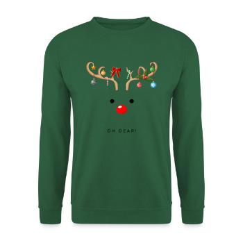 Rudolph Reindeer with Red Nose - Christmas - Unisex Sweatshirt - green - Front