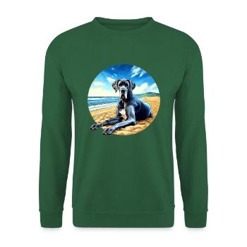 Great Dane On The Beach - Unisex Sweatshirt - green - Front