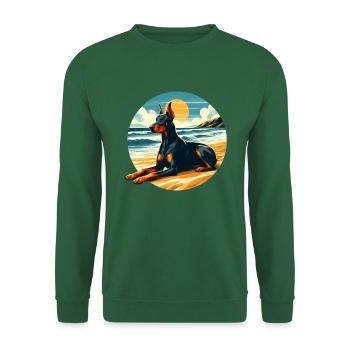 Doberman On The Beach - Unisex Sweatshirt - green - Front