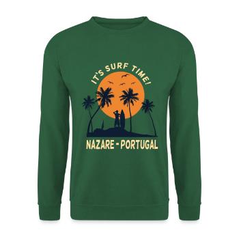 Nazare Portugal It's Surf Time Surfer Surfing - Unisex Sweatshirt - green - Front