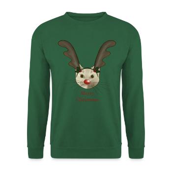 Weihnachtskatze - Unisex Pullover - Grün - Vorne