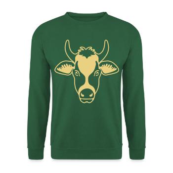 Cow head for friends of cows and bulls - Unisex Sweatshirt - green - Front