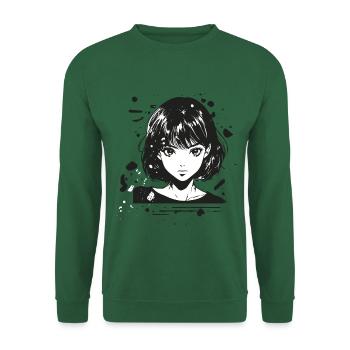 Retro Manga Girl - Unisex Sweatshirt - green - Front