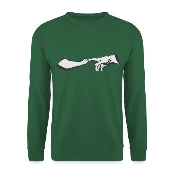Gott, ein Hund und Michelangelo - Unisex Pullover - Grün - Vorne