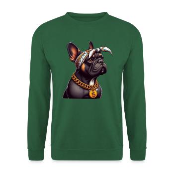 French Bulldog Old School Rapper - Unisex Sweatshirt - green - Front