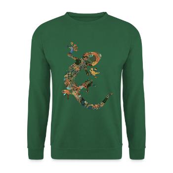 Gecko Silhouette - Ethno Style 3 - Unisex Sweatshirt - green - Front