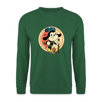Vintage Backpacker Cartoon - Unisex Pullover - Grün - Vorne