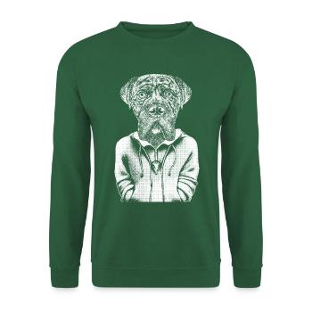 Boxer dog with piercing look in comic style. - Unisex Sweatshirt - green - Front