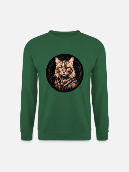 Bengal cat Bengal cat portrait watercolor technique - Unisex Sweatshirt - green