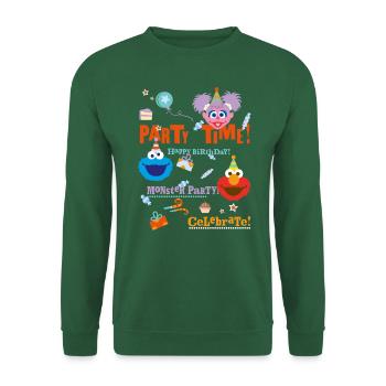 Sesamstraße Party Time Happy Birthday - Unisex Pullover - Grün - Vorne