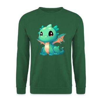 Dragon aux grands yeux - Sweat-shirt Unisexe - vert foncé - Devant