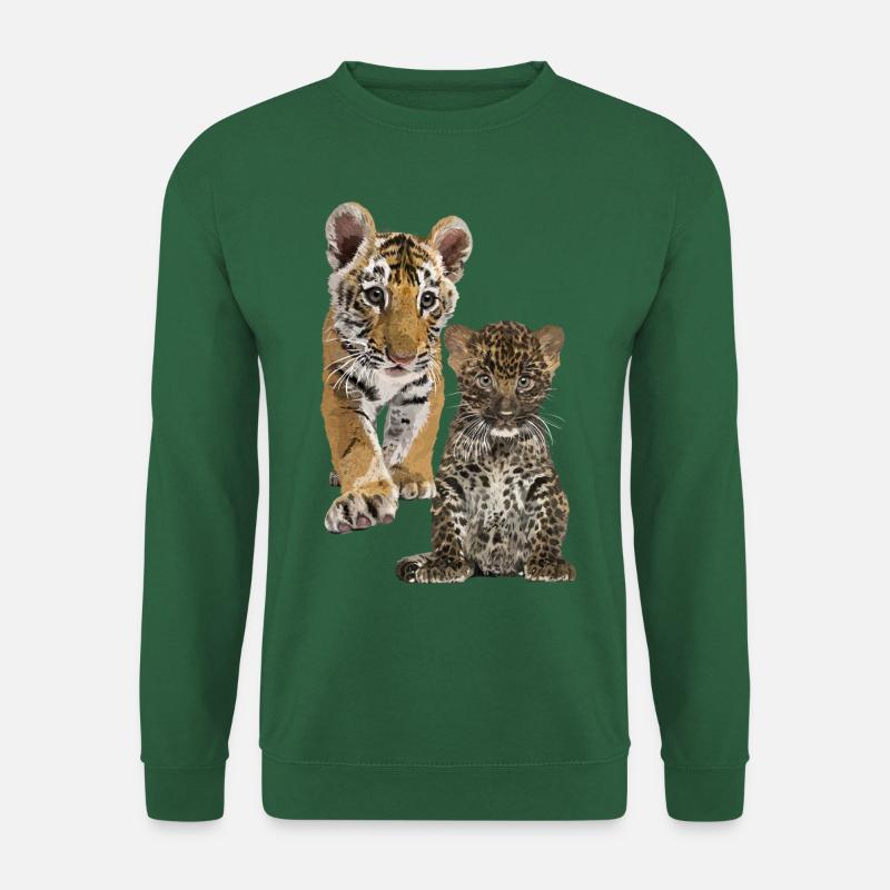 Leopard and tiger - Unisex Sweatshirt - green
