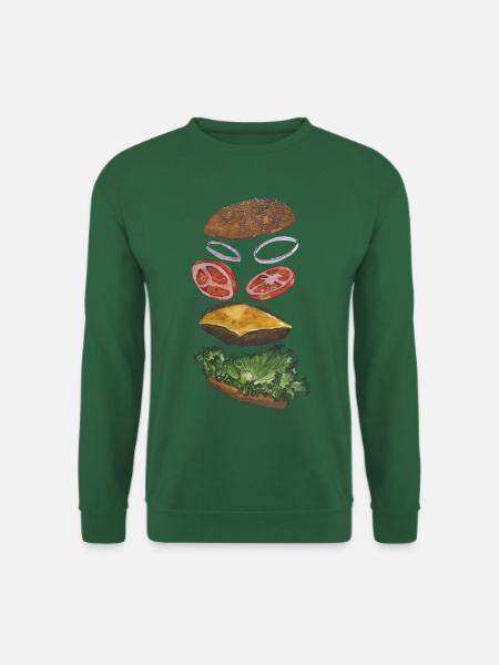 Warstwy burgerów fast food cheeseburger pyszne - Bluza unisex - zielony