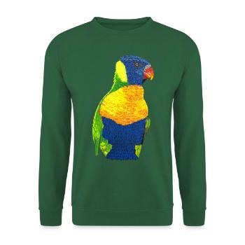 Regenbogenloris Allfarblori bunter Papagei Vogel - Unisex Pullover - Grün - Vorne