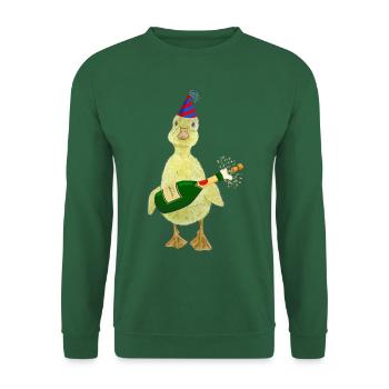 Fête Chick Chick Poulet Caneton Fête d’anniversaire - Sweat-shirt Unisexe - vert foncé - Devant