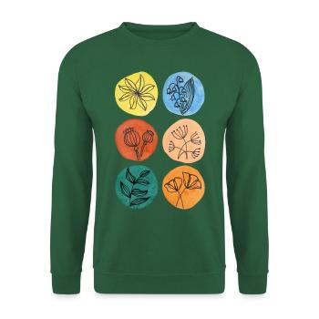 colorful flowers mother's day gift florist flora - Unisex Sweatshirt - green - Front