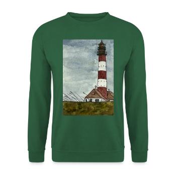 Phare Westerheversand North Sea Coast Moin Coast - Sweat-shirt Unisexe - vert foncé - Devant