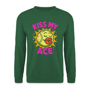 Tennis Dicton Kiss My Ace Drôle - Sweat-shirt Unisexe - vert foncé - Devant