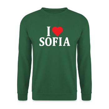 t-shirt I love Sofia t-shirt gift idea - Unisex Sweatshirt - green - Front