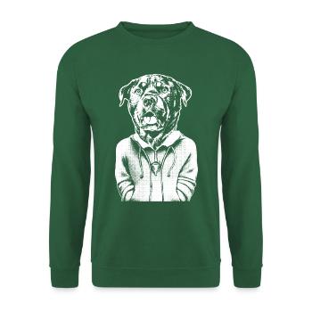 Rottweiler with a threatening look and an open mouth. - Unisex Sweatshirt - green - Front